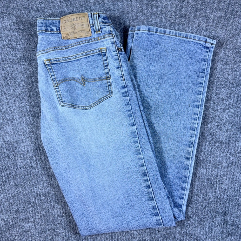 Y2K Jordache Womens Light Low Rise Stretch Bootcut Jeans 9/10 Regular Distressed